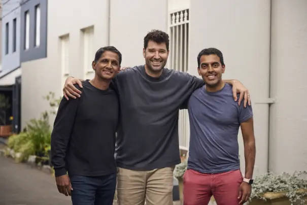 Los cofundadores de MangoAI con Cliff Obrecht