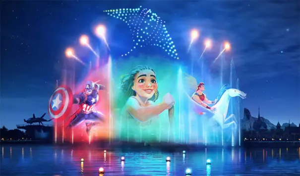 Disney Cascade Of Lights Espectaculo Drones