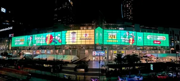 Pantalla LED transparente Unilumin en Central World